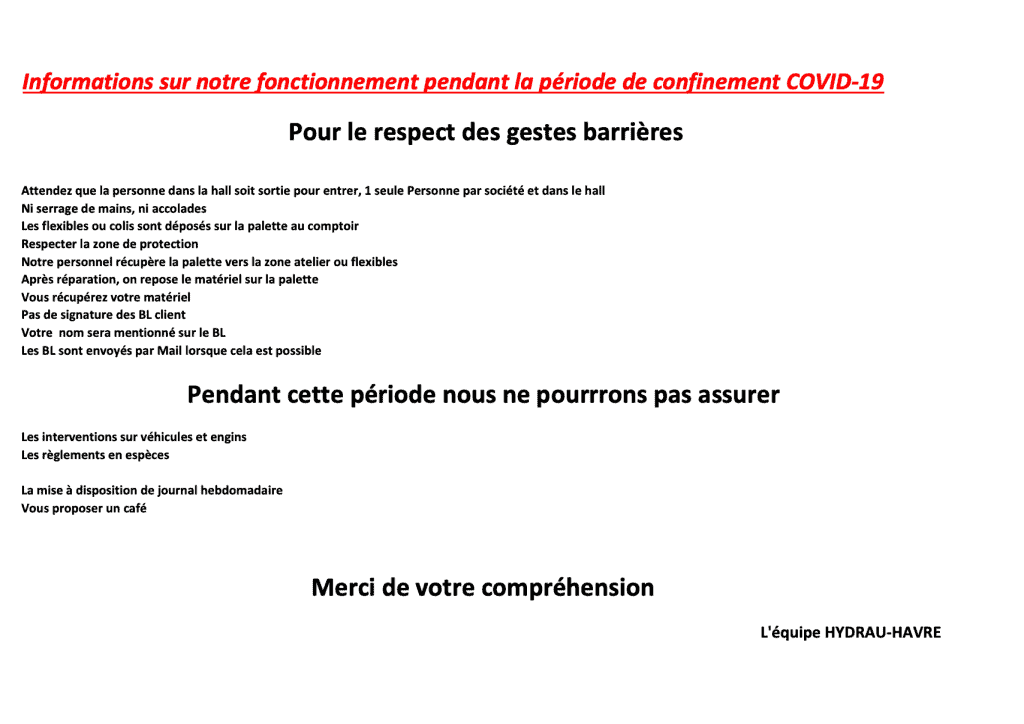 Réouverture au HAVRE